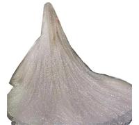 Voile de mariée scintillant blanc bling-bling, long 3 m, voile monocouche, cathédrale(3 M Width)