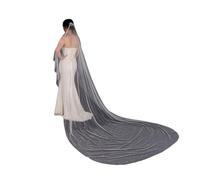 Voile de mariée Single Layer Bridal Wedding Veil With Pearl Headband & Metal Hair Comb Tulle 300cm(C)