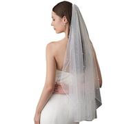 Voile de mariée Single Layer Short Tulle Bridal Wedding Veil With Hair Comb For Beach Bridesmaid White