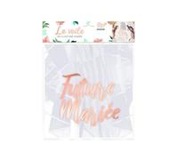 Voile de mariée - STC - Voile Future Mariée - Rose transparent - Inscription ""Future mariée"" or rose - Polyester
