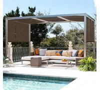 Voile de protection solaire 6 m à angle droit pour patio intime écran maille d'ombrage respirant protection solaire isolation thermique filet d'ombrage pour serre pergola jardin, marron - 4 x 5 m