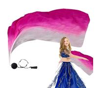 Voile de soie de danse - Voiles d'écharpe en soie, ruban graduel coloré, accessoire élégant Poi Ball | Outil de ventre Flow Arts, accessoire de pratique de performance, culte créatif, mouvement