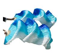 Voile de soie for éventail danse du ventre, couleurs gauche droite, 180 X 90 Cm, couleur l'image(C,1pc Right hand-180cm)