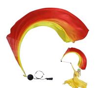 Voile de soie - Poï - Drapeaux de danse Swing Balls - Voile de danse du ventre - Magnifiques drapeaux d'adoration avec dégradé de couleur pour danse, église, scène, danse du ventre, jaune