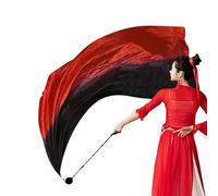 Voile de soie - Poï - Drapeaux de danse Swing Balls - Voile de danse du ventre - Magnifiques drapeaux d'adoration avec dégradé de couleur pour danse, église, scène, danse du ventre, rouge