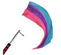 Voile de soie pour danse du ventre Poi Streamers Lancé Balles Voile de soie Chaîne Poi Balle Performance Accessoires de scène Costume de danse du ventre Accessoires de performance, E, Rod swing