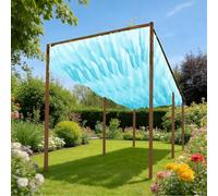 Voile de soleil 50 x 150 cm - Auvent - Protection UV - En mousseline de soie pour l'extérieur, jardin, bleu lac