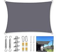 Voile de terrasse d'extérieur imperméable avec kit de fixation robuste, voiles d'ombrage carrées rectangulaires pour terrasse, porte, cour, jardin, parasol 2 m, 2,5 m, 3 m, 3,6 m, 4 m, 5 m, 6 m, 7 m