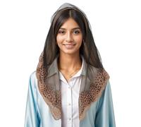 Voile de tête élégant en dentelle pour mariage traditionnel en dentelle pour chapelle catholique, Noir JP108, taille unique
