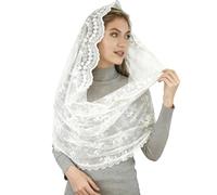 Voile de tête en dentelle avec motif de broderie Mantilla pour mariages, fêtes, coiffe de mariage