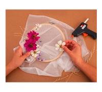 Graine créative - Coupon de tissu tulle à broder - Blanc - 45 x 60 cm