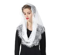 Voile d'église Chapelle Femme Tête Mantille En Dentelle Catholique Messe Latin Étole Écharpe de Mariage Mariée Blanc Noir V100