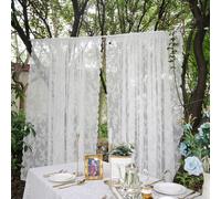 Voile dentelle Rideau Fleurs brodé Rideau pour salon Chambre Jardin Mariage Décoration, LxH:150x180cm