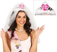 Voile d'enterrement de vie de garçon Glamour Diadème de mariée Accessoire de fête Couronne Blanc Cœur Bijou de mariée Tendance mode, Couleur : Blanc