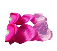Voile d'éventail de danse du ventre en soie véritable, teint à la main, dégradé couleur, long, fait(FS13-SK010,Fan 180cm-Veil 270cm)