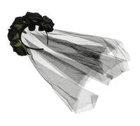 Voile D'halloween Noir Serrage-tête, Décor Rose, Femme