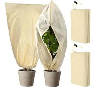 Voile d'Hivernage - Protection contre le Gel pour Lot de 3 sacs protection hivernale for plantes, housses chaudes et isolantes en non-tissé, antigel for la végétation extérieure jardin(Beige-90x150cm)