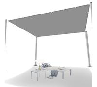 Voile d'ombrage 1.3 x 6 m Protection 95% UV Imperméable Rectangulaire Toile Imperméable Voile Ombrage pour en Plein Air, Jardin, Terrasse, Gris Clair