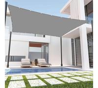 Voile d'ombrage 1.4 x 3.5 m Protection 95% UV Imperméable Rectangulaire Toile Imperméable Auvent pour Être Applicable, Balcon et Pergola, Gris Clair