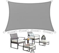 Voile d'ombrage 1.4 x 3.6 m 95% UV Protection, Résistant, Protection Solaire, Rectangulaire Toile Ombrage Extérieure avec Corde pour Jardin Patio Extérieur Terrasse Pergola, Gris Clair