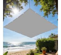 Voile d'ombrage 1.4 x 4 m avec Protection UV Paresoleil Jardin Balcon avec Oeillets et Cordons pour Patio Jardin Terrasse Extérieur Balcon, Gris Clair