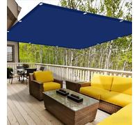 Voile d'ombrage 1.6 x 3.3 m Imperméable Protection UV 98% Toile Ombrage Exterieur avec Oeillets et Cordons sans Perçage pour Extérieur Camping et Pelouse, Pergola, Bleu Foncé