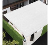Voile d'ombrage 1.6 x 4 m avec Œillets UV Protection Rectangulaire Tissu d'ombrage avec Œillets et Corde, Perméable à l'eau pour Jardin, Terrasse, Balcon, Extérieur, Blanc