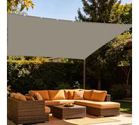 Voile d'ombrage 1.7 x 3.2 m avec Protection UV Voiles Ombrages Respirant pour en Plein Air, Jardin Terrasse, Taupe