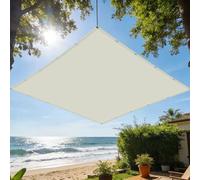 Voile d'ombrage 1.8 x 2.4 m avec Protection UV Paresoleil Jardin Balcon avec Oeillets et Cordons pour Patio Jardin Terrasse Extérieur Balcon, Blanc cassé