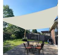 Voile d'ombrage 1 x 5.5 m Protection 95% UV Imperméable Rectangulaire Facile à Installer à Plier Auvent pour Être Applicable, Balcon et Pergola, Blanc cassé