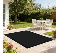 Voile d'ombrage 100 x 150 cm Imperméable, Anti-UV Toile Ombrage UV Protection avec Oeillets et Cordons pour Extérieur Camping et Pelouse, Pergola, Noir