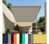 Voile d'ombrage 100 x 210 cm avec Oeillets et Cordons Protection Voile Solaire Imperméable Protection UV pour Jardin Terrasse Balcon Patio Extérieur, Taupe