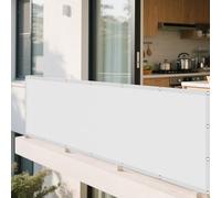 Voile d'ombrage 100 x 250 cm Imperméable 98% UV Protection PES Polyester Voiles d'ombrage avec Oeillets Cordons pour Terrasse Patio Jardin Balcon Extérieur, Blanc