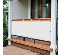 Voile d'ombrage 102 x 280 cm UV Protection PES Toile Ombrage Auvent avec 4 Morceaux de Corde Idéal pour Jardin, Balcon et Terrasse, Blanc