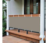 Voile d'ombrage 110 x 260 cm UV Protection PES Toile Ombrage Auvent avec 4 Morceaux de Corde Idéal pour Jardin, Balcon et Terrasse, Kaki