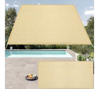 Voile d'ombrage 125 x 550 cm avec Œillets UV Protection Rectangulaire Toile Ombrage avec Cordes et Serre-Câbles, sans Perçage pour Patio, Jardin, Pergola, Serre, Couleur Crème