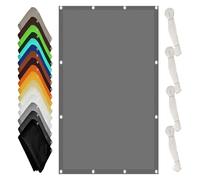 Voile d'ombrage 130 x 300 cm Protection des Rayons 98% UV PES Toile d'ombrage Résistant l'eau Polyester pour Balcon, Camping, Terrasse, Jardin, Gris Clair