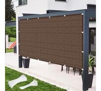 Voile d'ombrage 130 x 565 cm UV Protection Auvent Respirante UV Protection avec Corde Libre et Oeillets pour Patio Jardin Terrasse Extérieur, Brun