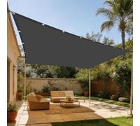 Voile d'ombrage 140 x 450 cm Résistant à l'eau Bache Ombrages Exterieur avec Oeillets et Cordons Pourjardin, Terrasse, Balcon, Extérieur, Gris Foncé