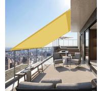 Voile d'ombrage 140 x 900 cm avec Oeillets et Cordons Imperméable Bache Ombrages Protection UV pour Patio Balcon Terrasse Camping Extérieur, Jaune Sable