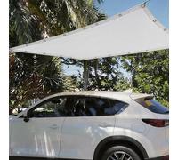 Voile d'ombrage 1500 x 2600 cm Protection UV, Anti-Déchirure, Coupe-Vent, Imperméable Filet d'ombrage Extérieur, Toile Ombrage Une avec Cordes pour Terrasse Jardin Extérieur, Blanc