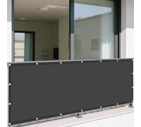 Voile d'ombrage 152 x 342 cm Rayons UV à 98% Auvent Imperméable UV Protection avec Oeillets et Cordons pour Cour, Terrasse, Jardin, Piscine, Camping, Gris Foncé