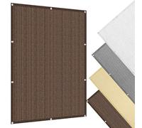Voile d'ombrage 155 x 205 cm Protection UV, Rectangle, Indéchirable, Résistant, Voiles Ombrages avec Oeillets et Cordons pour Patio Jardin Terrasse Extérieur Balcon, Marron
