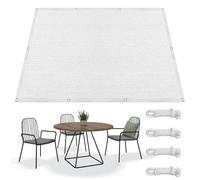 Voile d'ombrage 170 x 190 cm Protection UV, Rectangle, Indéchirable, Résistant, Filet d'ombrage Multi Couleur et Taille pour Patio Jardin Terrasse Extérieur Balcon, Blanc