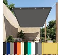 Voile d'ombrage 180 x 250 cm avec Oeillets et Cordons Protection Voile Solaire Imperméable Protection UV pour Jardin Terrasse Balcon Patio Extérieur, Gris Foncé