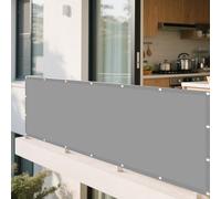 Voile d'ombrage 180 x 460 cm Imperméable 98% UV Protection PES Polyester Voiles d'ombrage avec Oeillets Cordons pour Terrasse Patio Jardin Balcon Extérieur, Gris Clair