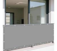 Voile d'ombrage 182 x 342 cm Rayons UV à 98% Auvent Imperméable UV Protection avec Oeillets et Cordons pour Cour, Terrasse, Jardin, Piscine, Camping, Gris Clair