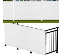 Voile d'ombrage 190 x 265 cm Rectangulaire Protection UV 95% Respirante Voile Ombrage Auvent avec Cordes et Serre-Câbles, sans Perçage pour Patio, Jardin, Pergola, Serre, Blanc
