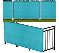 Voile d'ombrage 190 x 265 cm Rectangulaire Protection UV 95% Respirante Voile Ombrage Auvent avec Cordes et Serre-Câbles, sans Perçage pour Patio, Jardin, Pergola, Serre, Bleu Ciel
