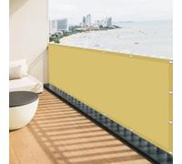 Voile d'ombrage 2.3 x 3.6 m D'Ombrages UV Protection Paresoleil Jardin Balcon avec Oeillets et Cordons pour Patio Jardin Terrasse Extérieur, Sable, Jaune Sable